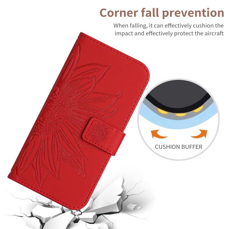 Skin Feel Sun Flower Embossed Flip Leather Phone Case with Lanyard, For iPhone 17 Pro Max, For iPhone 17 Pro, For iPhone 17, For iPhone 17 Air