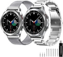 Stainless Steel Band Compatible with Samsung Galaxy Watch 8 7 6 5 4 Classic FE Pro 40Mm 44Mm 46Mm 43Mm 47Mm 45Mm 42Mm 20Mm Men Women Milanese Replacement Metal Elegant Casual