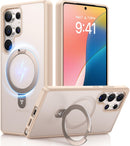 TORRAS Ultra Slim for Samsung Galaxy S26 Ultra Case Clear with Magnetic Stand, [Never Yellow] [Fit for MagSafe] [Open - edge]Frameless Thin Minimalist for S26 Ultra Case with Kickstand, Hard Protection