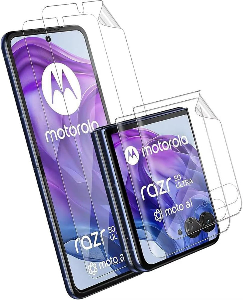 Ultra - Thin Hydrogel Screen Protector for Motorola Razr+ |2024| / Razr 50 Ultra, 2Pack Transparent Soft Film Non - Breakable TPU Flexible Protective Film (Case Friendly&Not Glass)