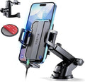 Upgraded 3 - In - 1 Car Phone Holder Mount [Powerful Suction] Phone Mount for Car Dashboard Air Vent Windshield,For All Iphone Android Phone (Black)