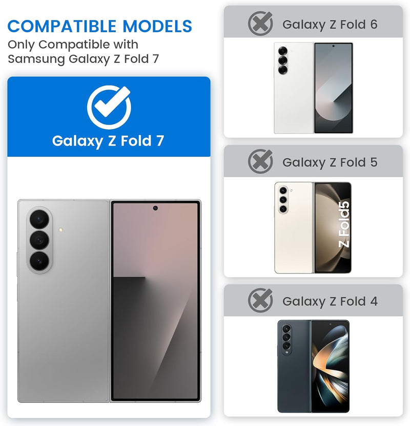 VEGO for Galaxy Z Fold 7 Case with Stand, 360°Ring Magnetic Kickstand & Hinge Protection & Front Screen Protector & Camera Cover & Belt Clip Holster Case for Samsung Galaxy Z Fold 7 5G - Orange