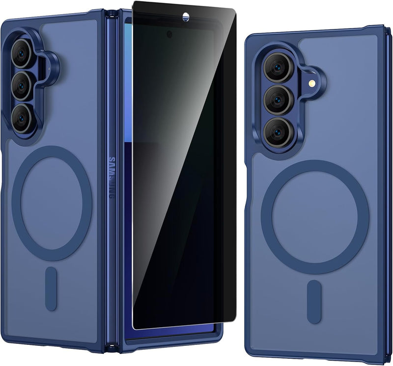VEGO for Z - Fold - 7 - Case: Galaxy Fold 7 Case with Screen Protecor [Compatible with MagSafe] Full - Body Protection Magnetic Rugged Privacy Cover Shockproof Protective Phone Case for Samsung Z Fold 7 - Blue