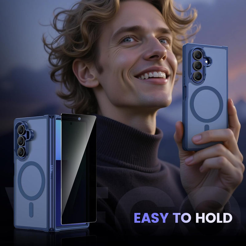 VEGO for Z - Fold - 7 - Case: Galaxy Fold 7 Case with Screen Protecor [Compatible with MagSafe] Full - Body Protection Magnetic Rugged Privacy Cover Shockproof Protective Phone Case for Samsung Z Fold 7 - Blue