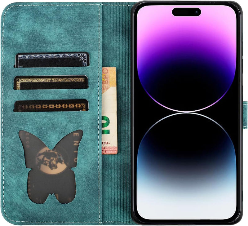 Wallet Case Compatible with iPhone 16 Pro Max Cat Butterfly Phone Cover - Gorilla Cases