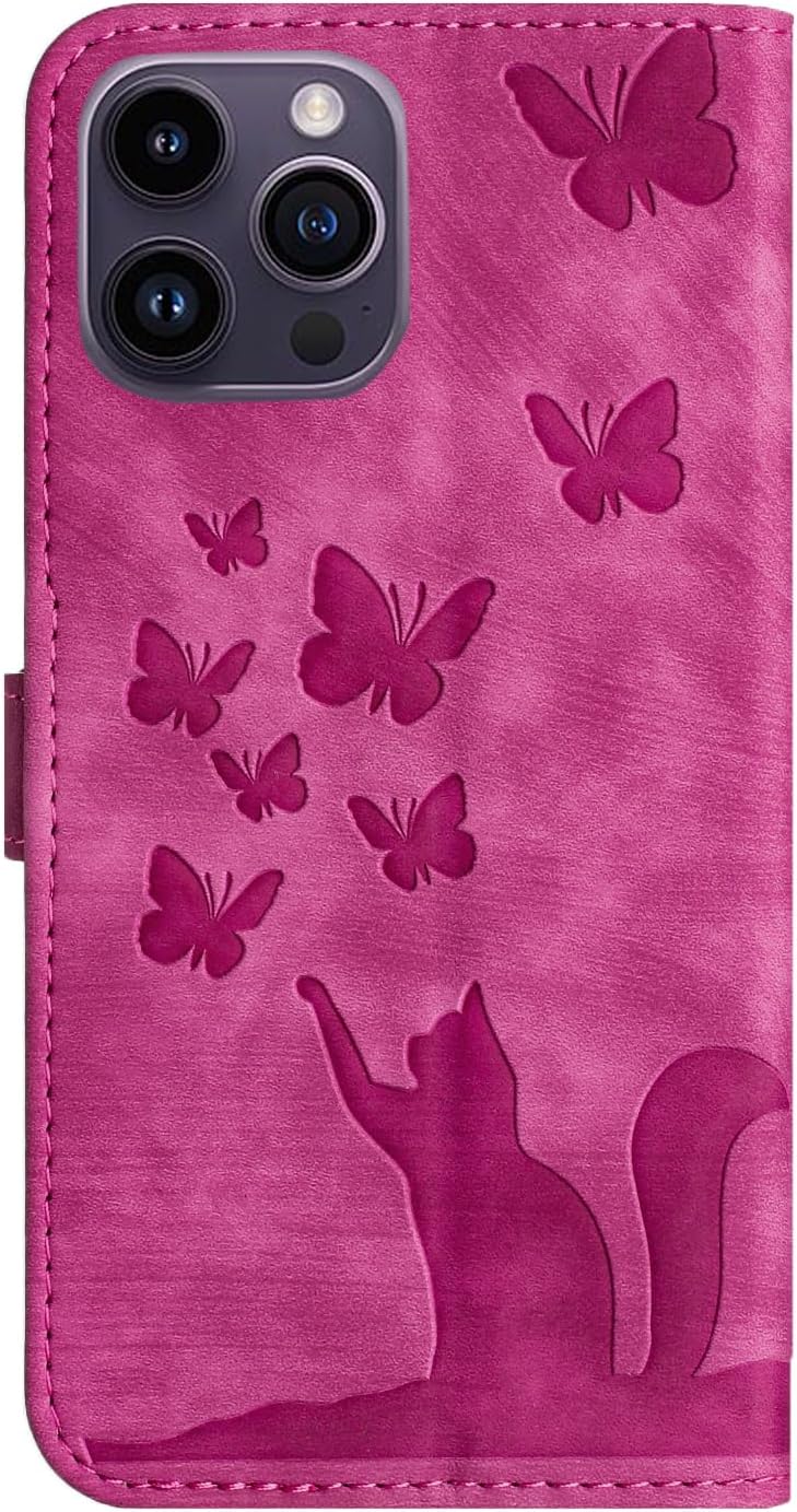 Wallet Case Compatible with iPhone 16 Pro Max Cat Butterfly Phone Cover - Gorilla Cases