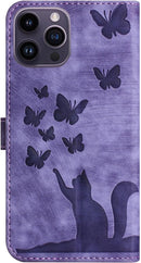 iPhone 16 Pro Max Butterfly Wallet Leather Case