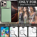 Wallet Case for Iphone 16 Pro, RFID Blocking PU Leather Crossbody Phone Purse with Card Holder