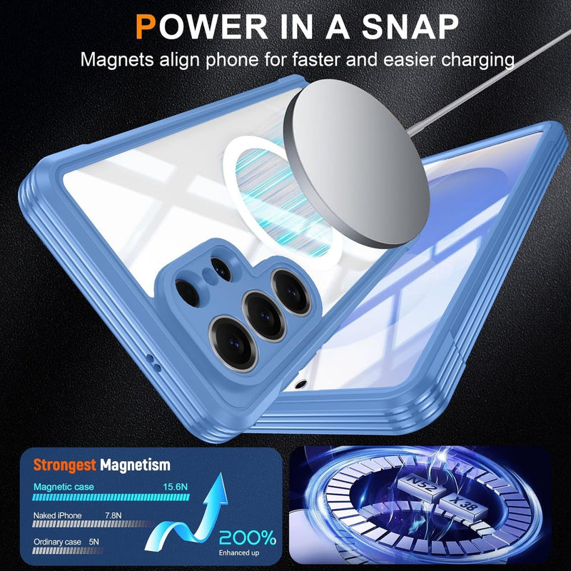 Waterproof Case for Galaxy S26 Ultra,[Military - Grade Drop Protection] with Built - in Screen Protector Case,Dustproof Heavy Duty Full Body Protective Case, Blue