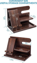 Wood Phone Docking Station for Men - Desk or Nightstand Organizer