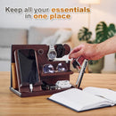 Wood Phone Docking Station for Men - Desk or Nightstand Organizer