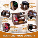 Wood Phone Docking Station for Men - Desk or Nightstand Organizer