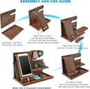 Wood Phone Docking Station for Men - Desk or Nightstand Organizer