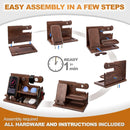 Wood Phone Docking Station for Men - Desk or Nightstand Organizer
