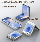 Z Flip 6 Clear Case for Samsung Galaxy Z Flip 6 Phone Case with Front Screen Protector