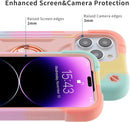 iPhone 14 Pro Max Case 6.7 Inch Shockproof Phone Cove Rainbow Pink