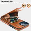 iPhone 13 Pro Max Case Wallet Card Holder, 360°Rotation 6.7 Inch Brown