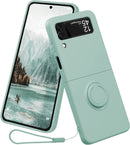 Samsung Galaxy Z Flip4 Silicone Ring 360°Protective flip Cover (Purple)