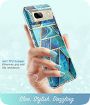 Google Pixel 7 Case Slim Full - Body Stylish Protective Case Built - in Screen Protector Ocean