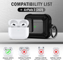 Airpod 3rd Generation Case Secure Lock Clip Case Apple AirPod 3 Case - Black