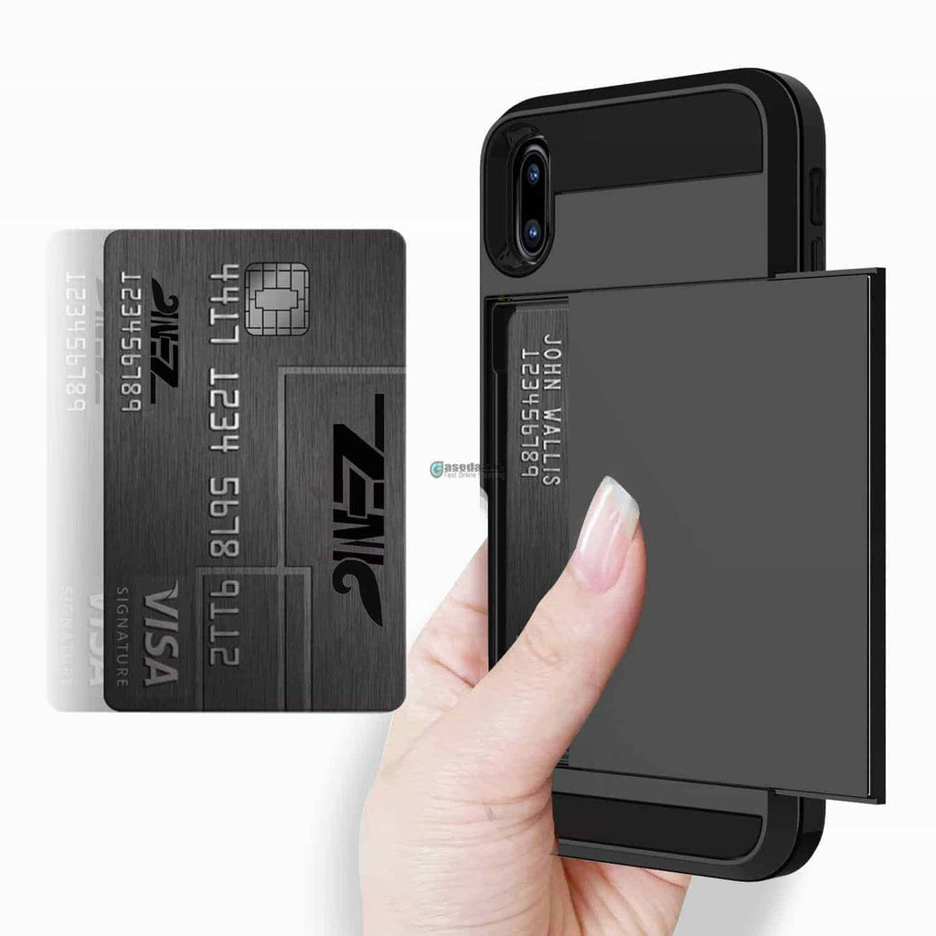 Apple iPhone 8 Credit Card Wallet Phone Case Black Apple iPhone 8 Credit Card Wallet Phone Case Black