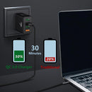Black 4 Port USB Wall Charger USB Fast Charge