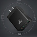 Black 4 Port USB Wall Charger USB Fast Charge