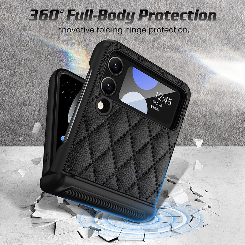 Caka Z Flip 4 Case, Galaxy Z Flip 4 Case 5G Hinge Protection -Black - Gorilla Cases