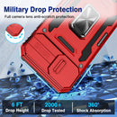 Case 14 Plus Case Kickstand, Slide Camera Cover Protective Armor Case - Red