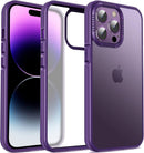 Casus Shockproof Translucent Matte Hard Back Cover iPhone 14 Pro Case Purple
