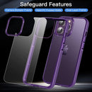 Casus Shockproof Translucent Matte Hard Back Cover iPhone 14 Pro Case Purple