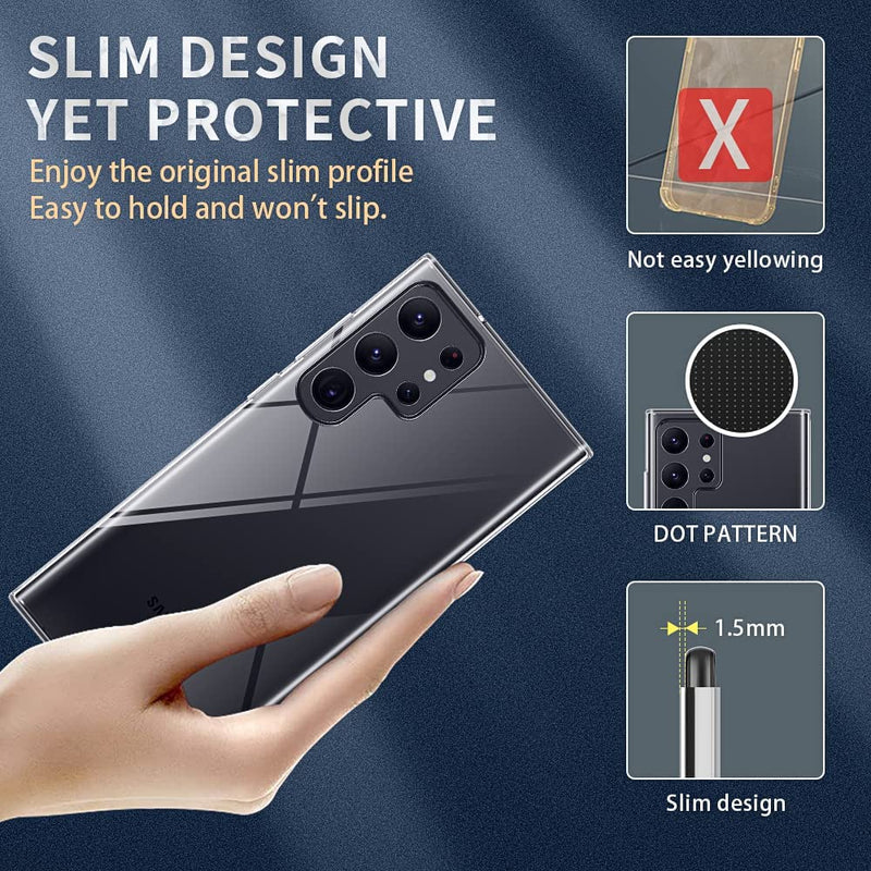 Clear Samsung Galaxy S23 Ultra Soft Slim Fit Transparent TPU Case - Gorilla Cases