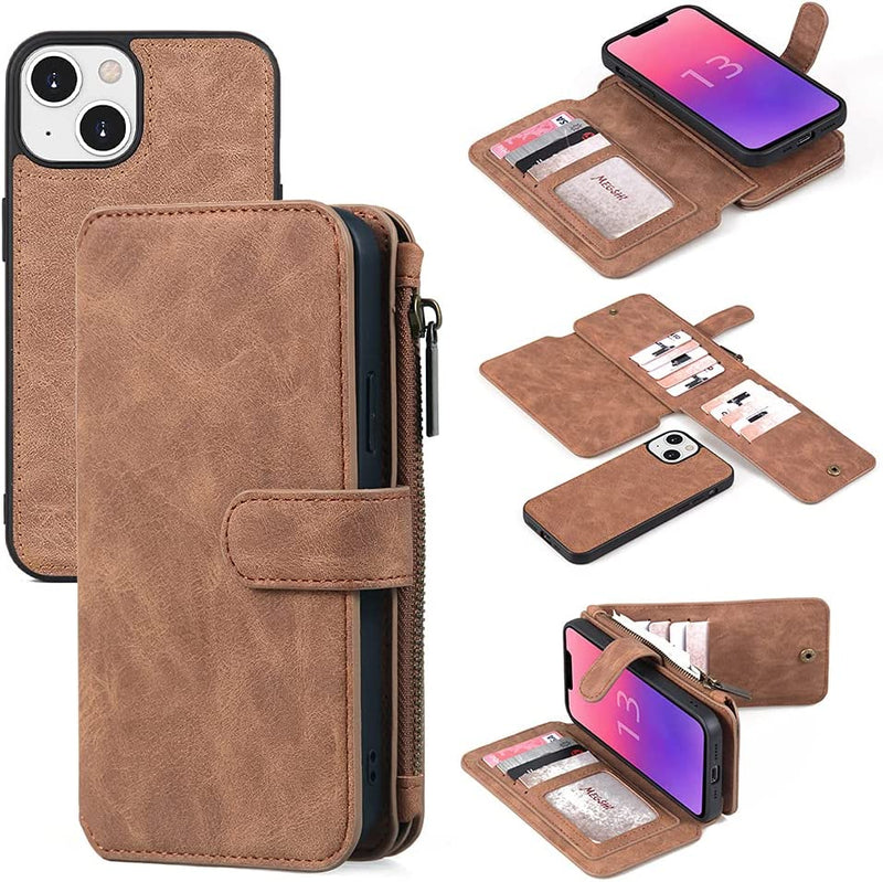 Compatible iPhone 13 Pro Max Leather Wallet Case Brown, iPhone 13 Pro Max - Gorilla Cases