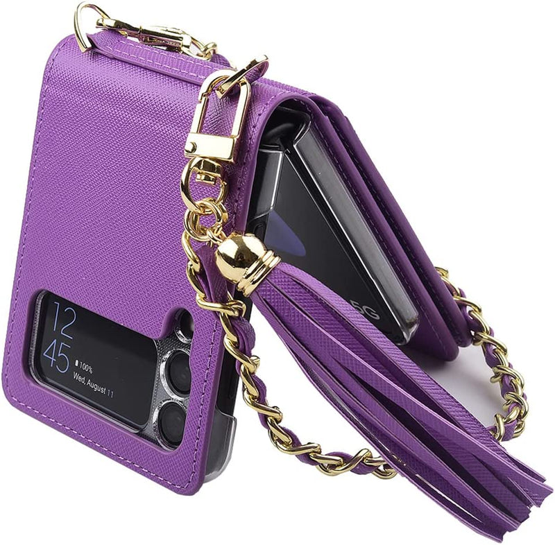 Compatible Samsung Galaxy Z Flip 4 5G Wallet Case (Purple) - Gorilla Cases