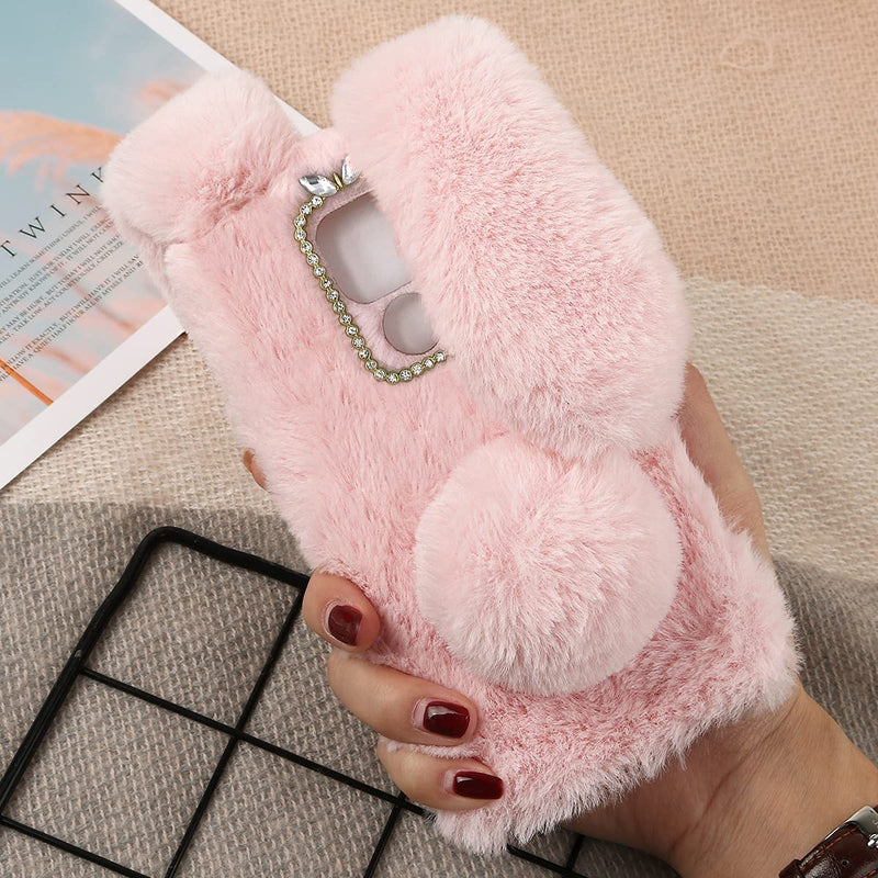 Fluffy Fur Plush Case for Moto G Play Cute Bunny Furry Girly Cover - Gorilla Cases