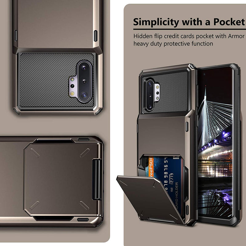 Galaxy Note 10+ 10 Plus Case Wallet 4-Slot Pocket Armor Hard Shell Cover Metal - Gorilla Cases