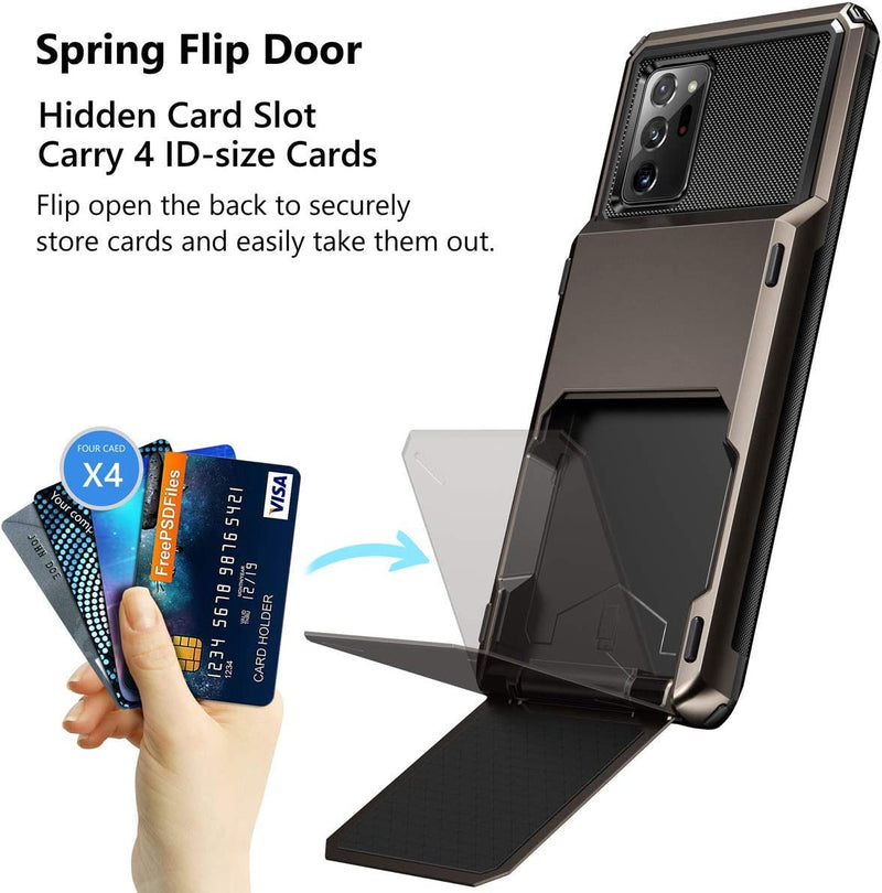 Galaxy Note 20 Ultra Case 5G Wallet 4-Card Flip Cover Credit Card Armor Case - Gorilla Cases