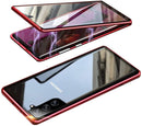 Galaxy S21 FE Case Magnetic Clear Double - Sided Tempered Glass Cover