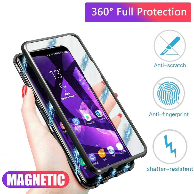 Galaxy S21 FE Case Magnetic Clear Double-Sided Tempered Glass Cover - Gorilla Cases