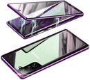 Galaxy S21 FE Case Magnetic Clear Double - Sided Tempered Glass Cover