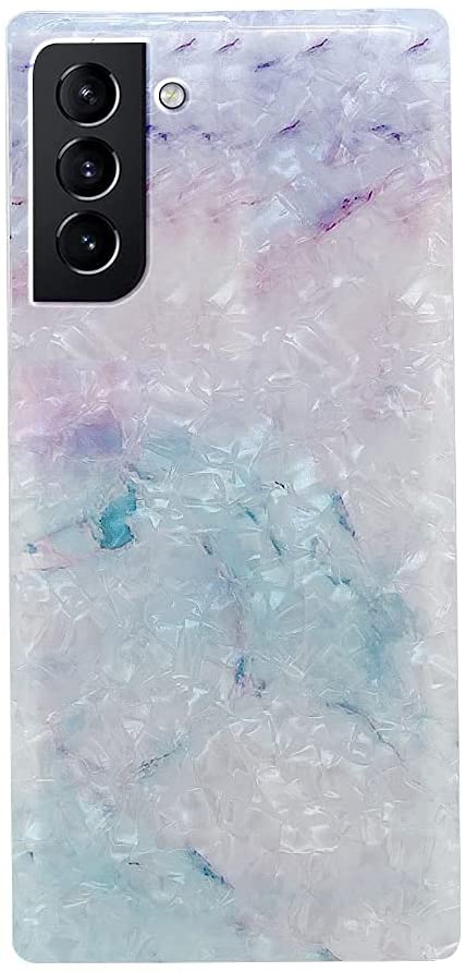 Galaxy S21 Plus Cute Sparkle Blue Marble Case for Women Girls - Gorilla Cases