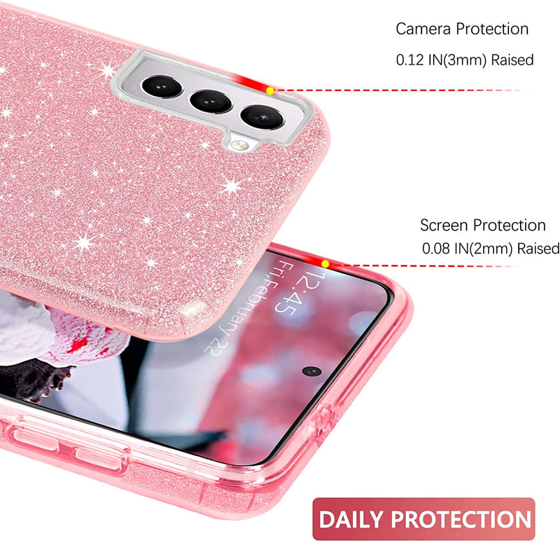 Galaxy S21 Plus Glitter Sparkle Pink Bling Case for Women Girls - Gorilla Cases
