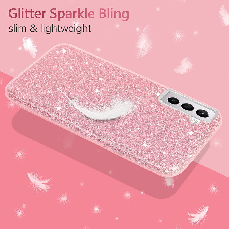 Galaxy S21 Plus Glitter Sparkle Pink Bling Case for Women Girls - Gorilla Cases