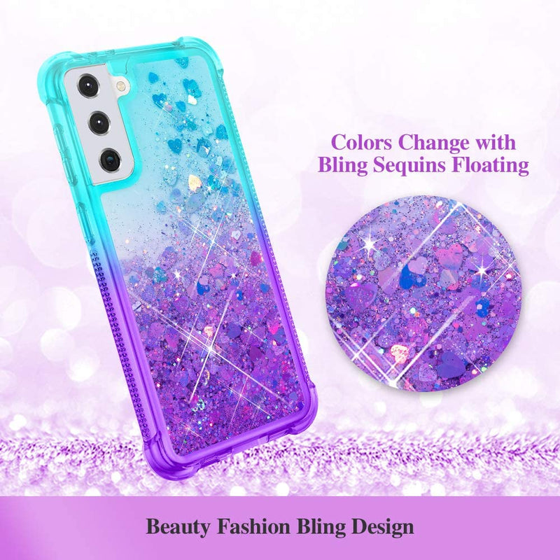 Galaxy S21 Plus Rugged Liquid Glitter Case For Girls Women - Gorilla Cases
