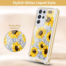 Galaxy S21 Ultra Glitter Liquid Sunflower Case For Women