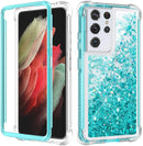 Galaxy S21 Ultra Glitter Liquid Sunflower Case For Women