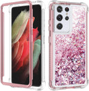 Galaxy S21 Ultra Glitter Liquid Sunflower Case For Women