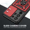 Galaxy S21 Ultra Kickstand Ring Car Case with Slide Camera Cover