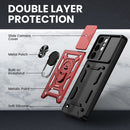 Galaxy S21 Ultra Kickstand Ring Car Case with Slide Camera Cover
