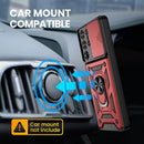 Galaxy S21 Ultra Kickstand Ring Car Case with Slide Camera Cover